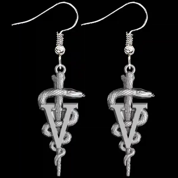 Our Veterinary Caduceus Earrings crafted in Solid Sterling Silver are the perfect luxurious gift and a bold eye-catching addition to any wardrobe.